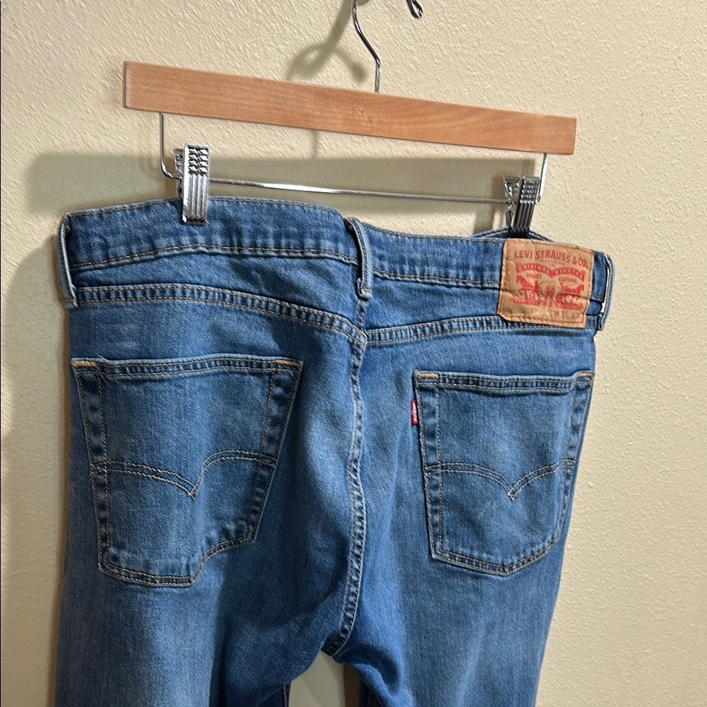 Levi's 513 36x30 Blue Straight Jeans Premium Denim - Picture 3 of 4